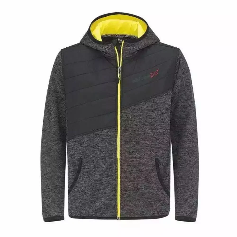 Ski Doo X Team Mid Layer Snow Jacket Hooded Full Zip Colorblock Black Yellow 2XL